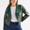 Kurtka z delikatnej skóry w kolorze Milan Green Kurtka z delikatnej skóry w kolorze Milan Green