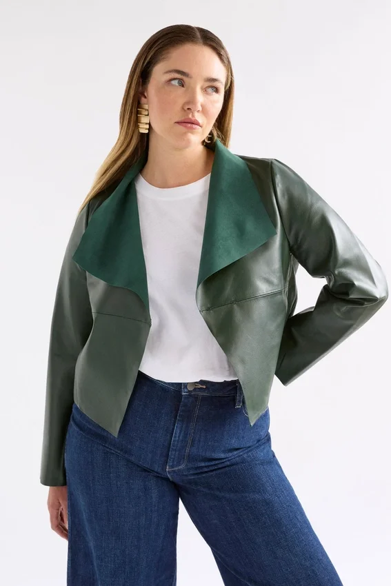 Kurtka z delikatnej skóry w kolorze Milan Green Kurtka z delikatnej skóry w kolorze Milan Green