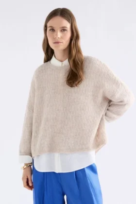 Sweter w wzór Agna w kolorze ecru