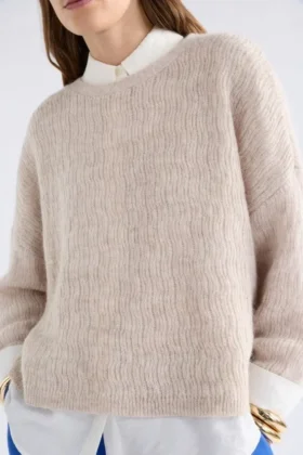 Sweter w wzór Agna w kolorze ecru