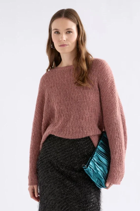 Sweter w wzór Agna w kolorze Rosewood Sweter w wzór Agna w kolorze Rosewood