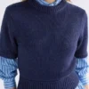 Sweter z dzianiny Luft Lurex – granatowo-miedziany Sweter z dzianiny Luft Lurex – granatowo-miedziany