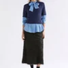 Sweter z dzianiny Luft Lurex – granatowo-miedziany Sweter z dzianiny Luft Lurex – granatowo-miedziany