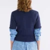 Sweter z dzianiny Luft Lurex – granatowo-miedziany Sweter z dzianiny Luft Lurex – granatowo-miedziany