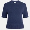Sweter z dzianiny Luft Lurex – granatowo-miedziany Sweter z dzianiny Luft Lurex – granatowo-miedziany