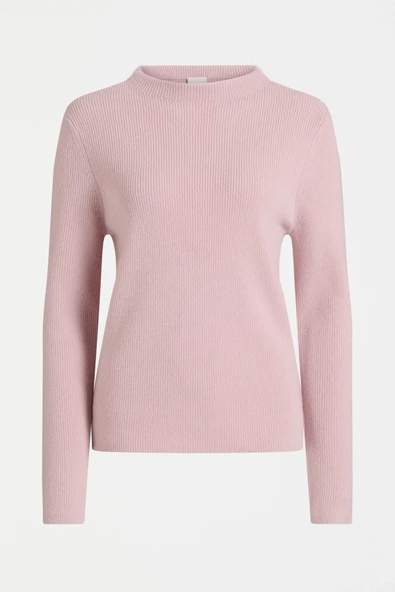 Sweter z wełny merynosowej Nevis w kolorze pudrowym Sweter z wełny merynosowej Nevis w kolorze pudrowym